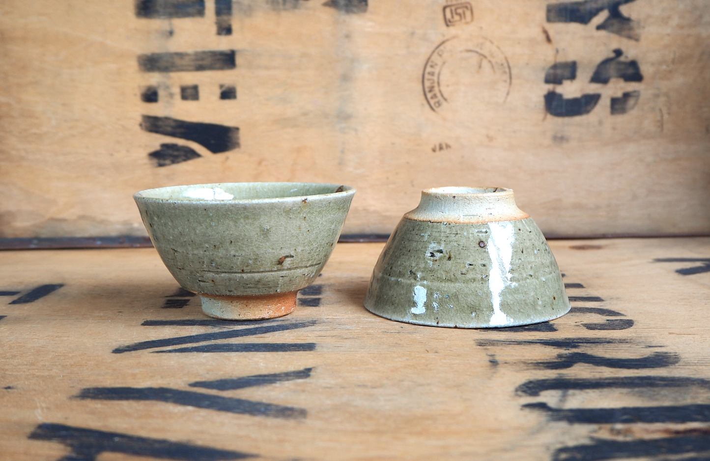 Woodfired Celadon Tea Bowl by Linda Unsworth