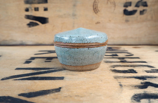 Tiny Blue Ash Tea Jar by Jack Welbourne