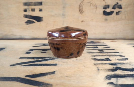 Tiny Tenmoku Tea Jar by Jack Welbourne
