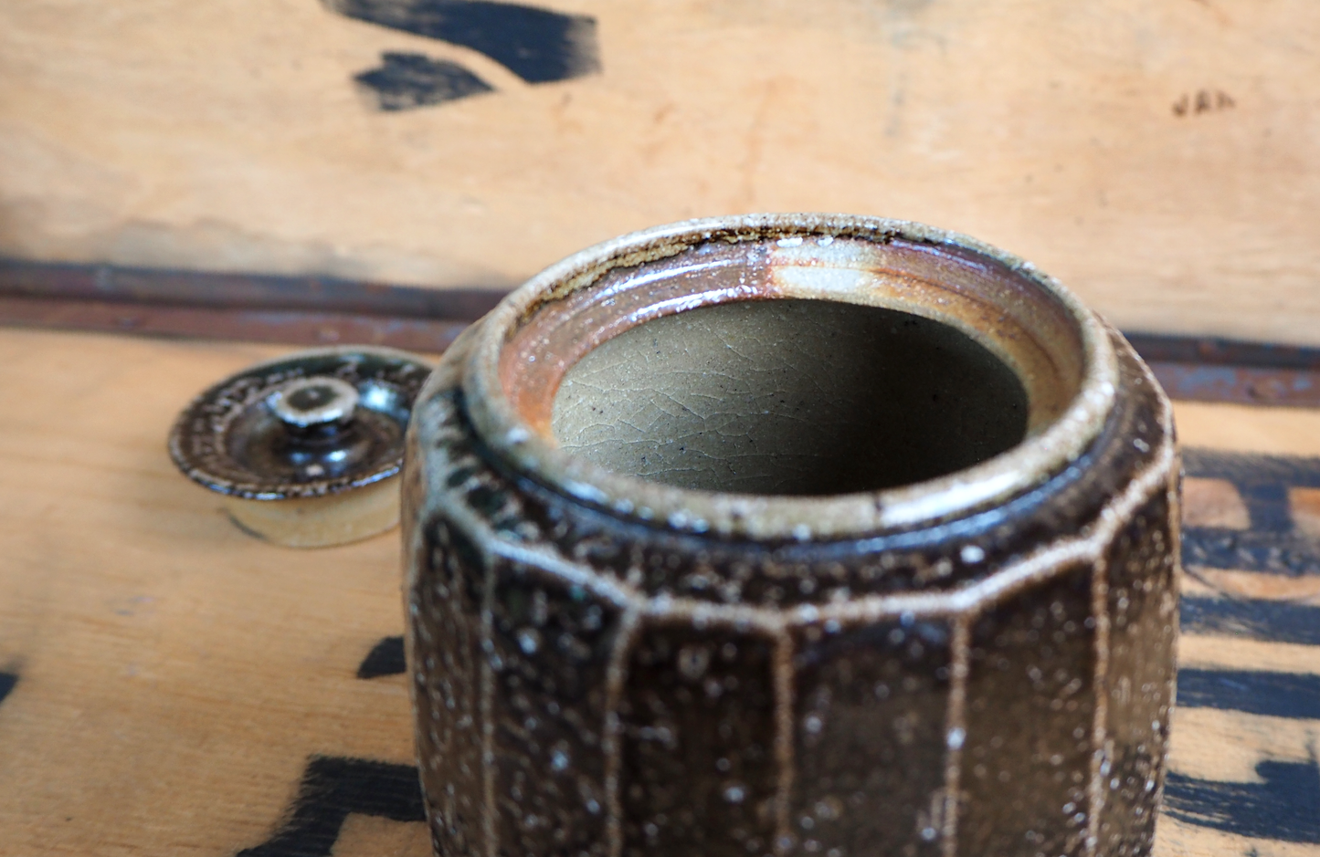 Sodafired Tea Jar (3) by Bob Andrew