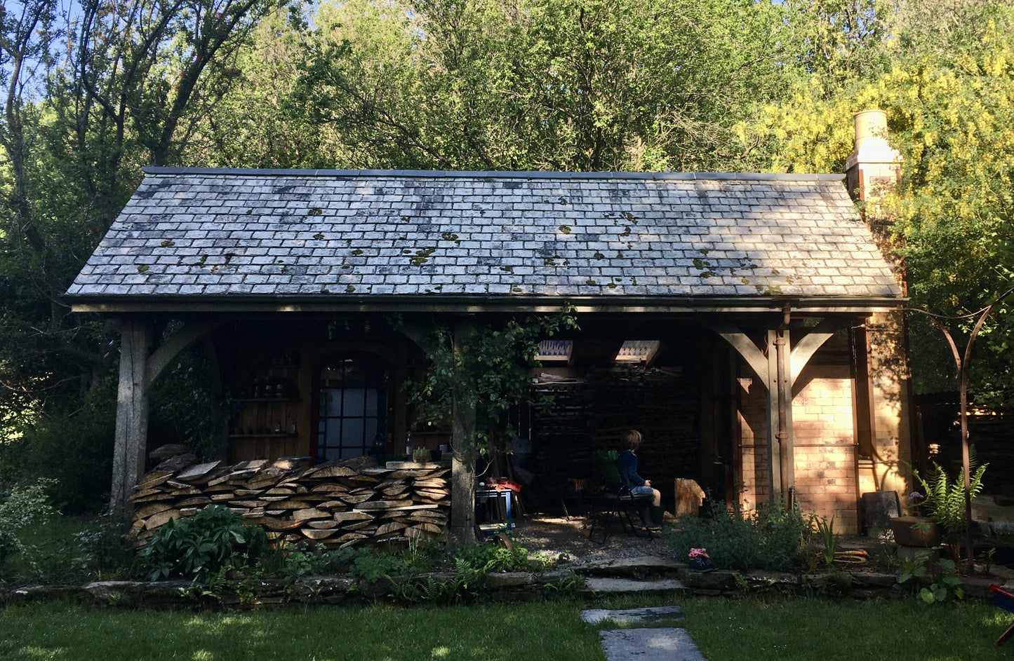 Woodfired Shino Teabowl by Linda Unsworth