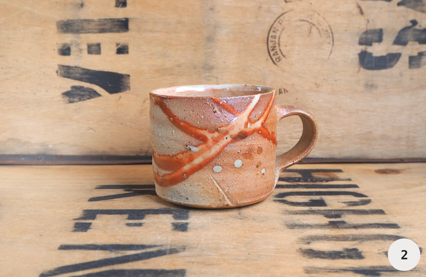 Woodfired Shino Mug (1-8) by Linda Unsworth