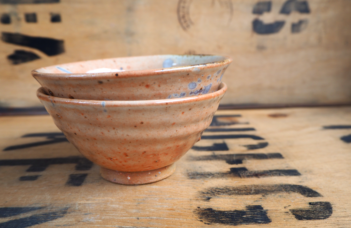 Woodfired Shino Tea Bowl by Linda Unsworth