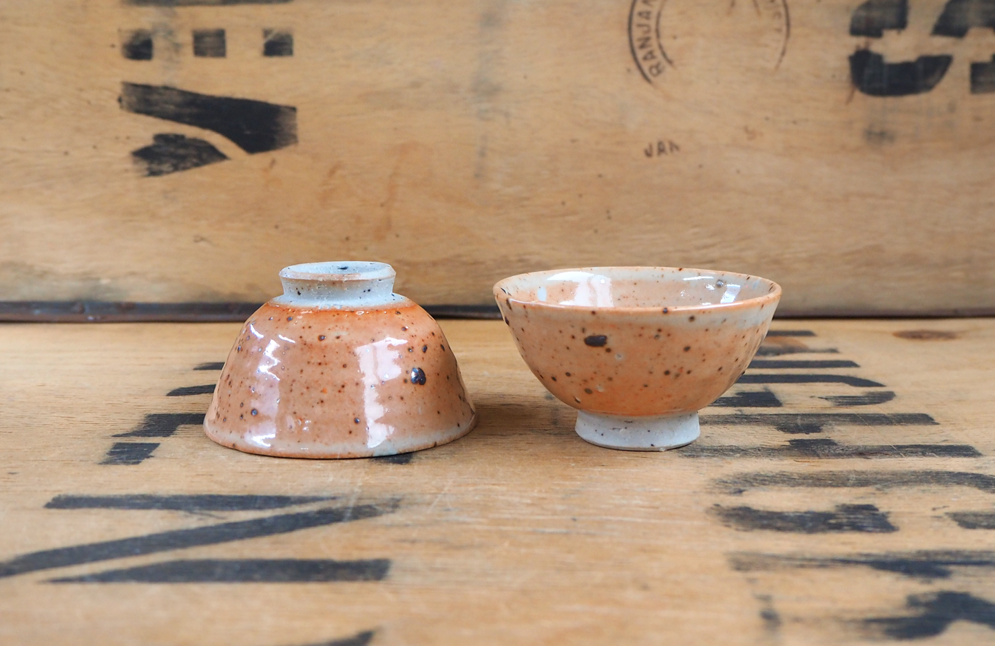 Woodfired Porcelain Shino Teabowl by Linda Unsworth