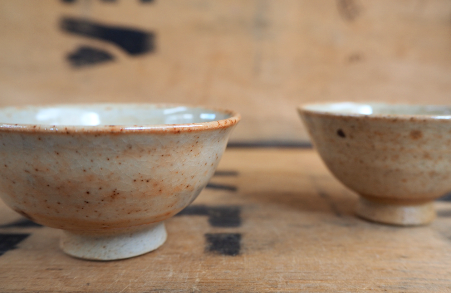 Woodfired Shino Teabowl by Linda Unsworth