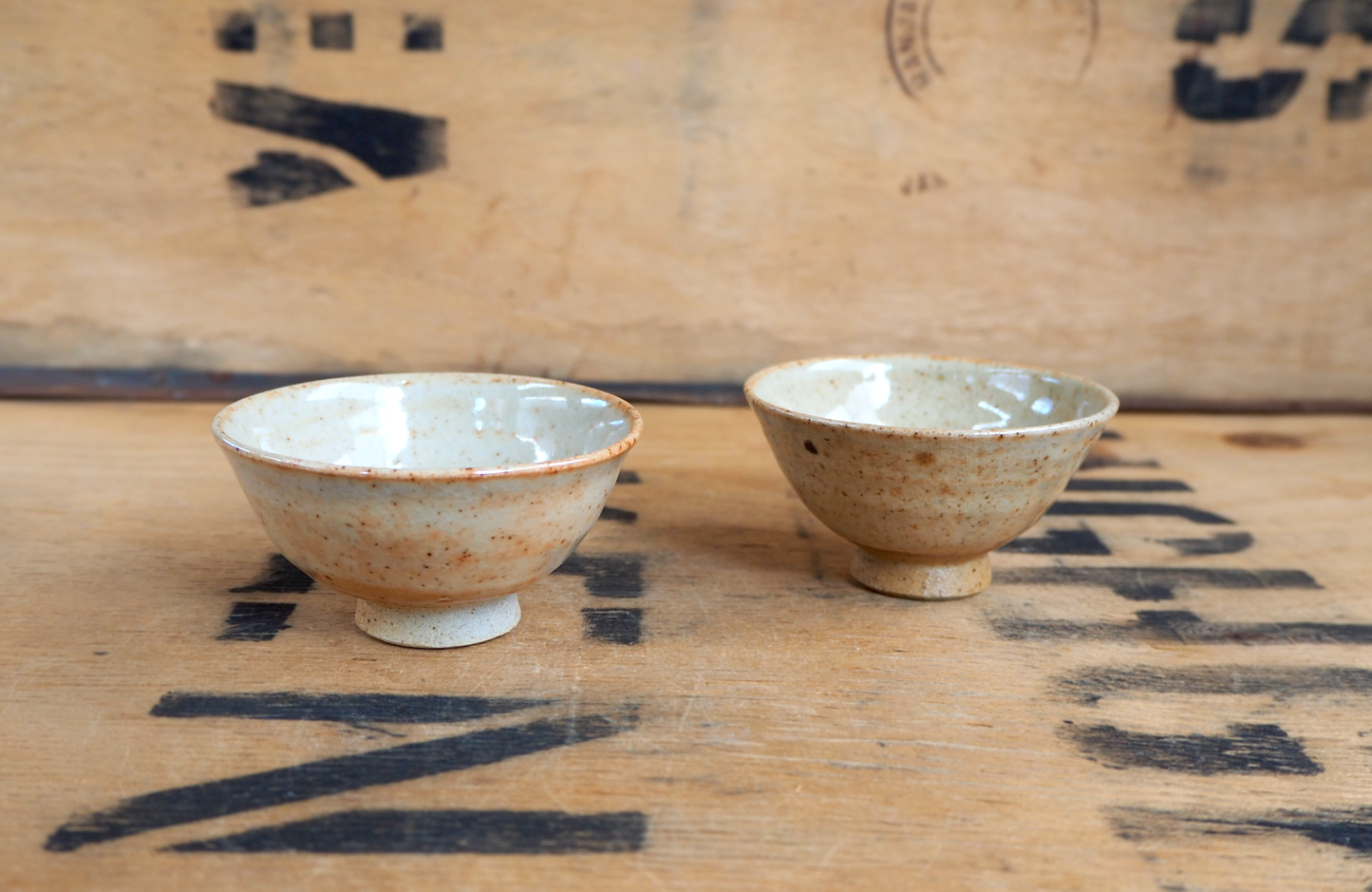 Woodfired Shino Teabowl by Linda Unsworth