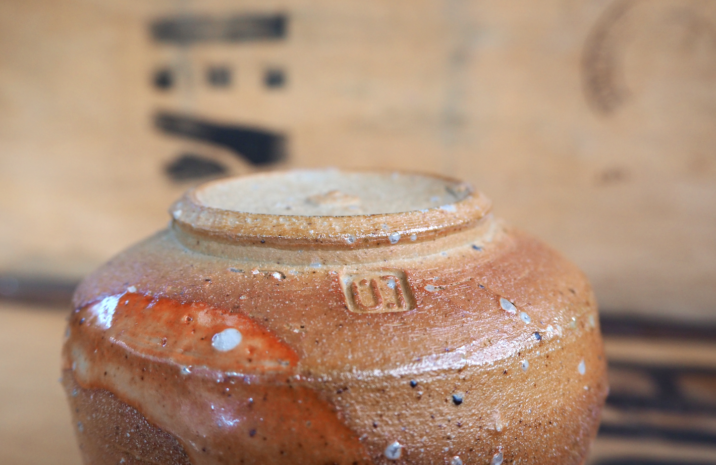 Woodfired Shino Yunomi by Linda Unsworth