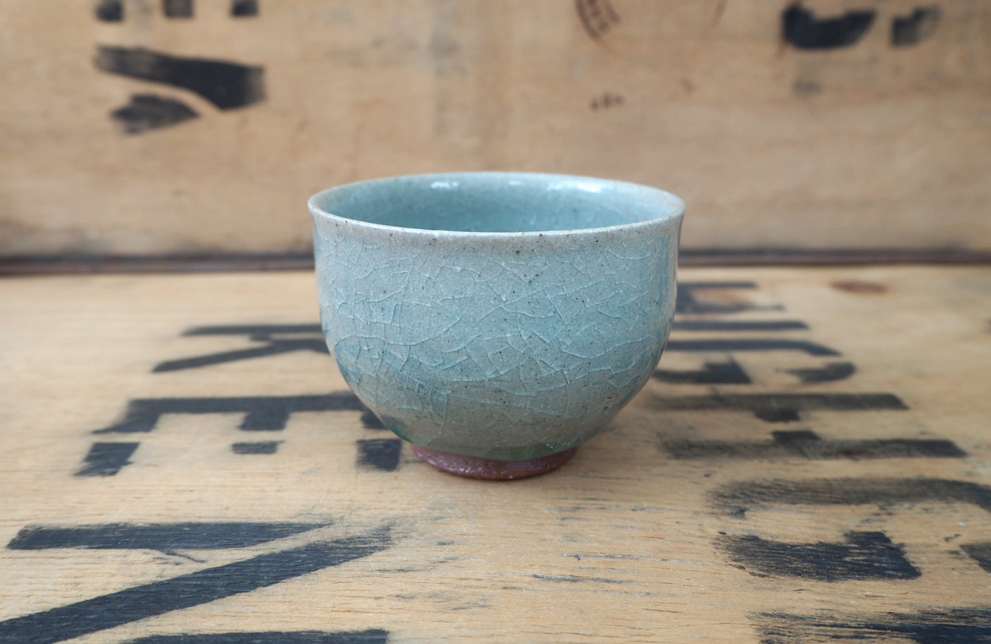 Celadon Crackle Tea Bowl by Charlie Collier