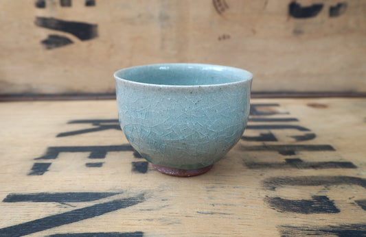 Celadon Crackle Tea Bowl by Charlie Collier