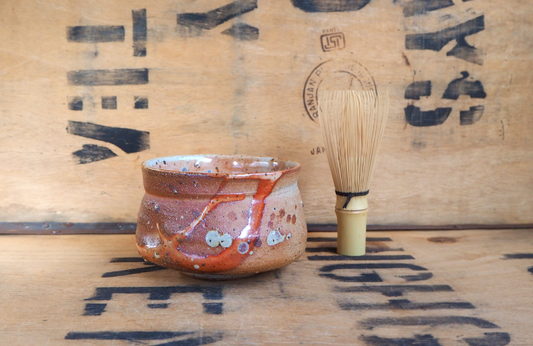 Woodfired Shino Chawan by Linda Unsworth
