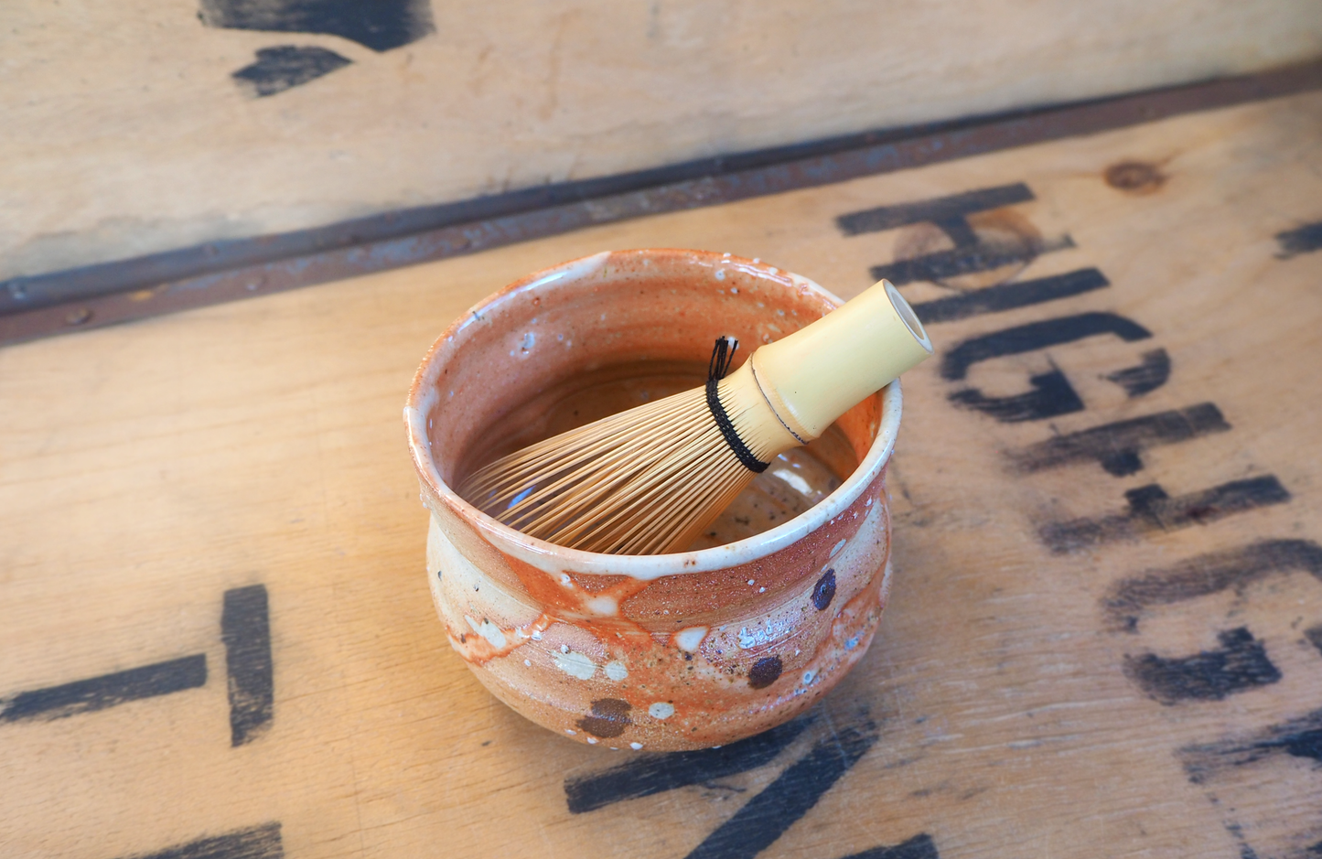 Woodfired Shino Chawan by Linda Unsworth