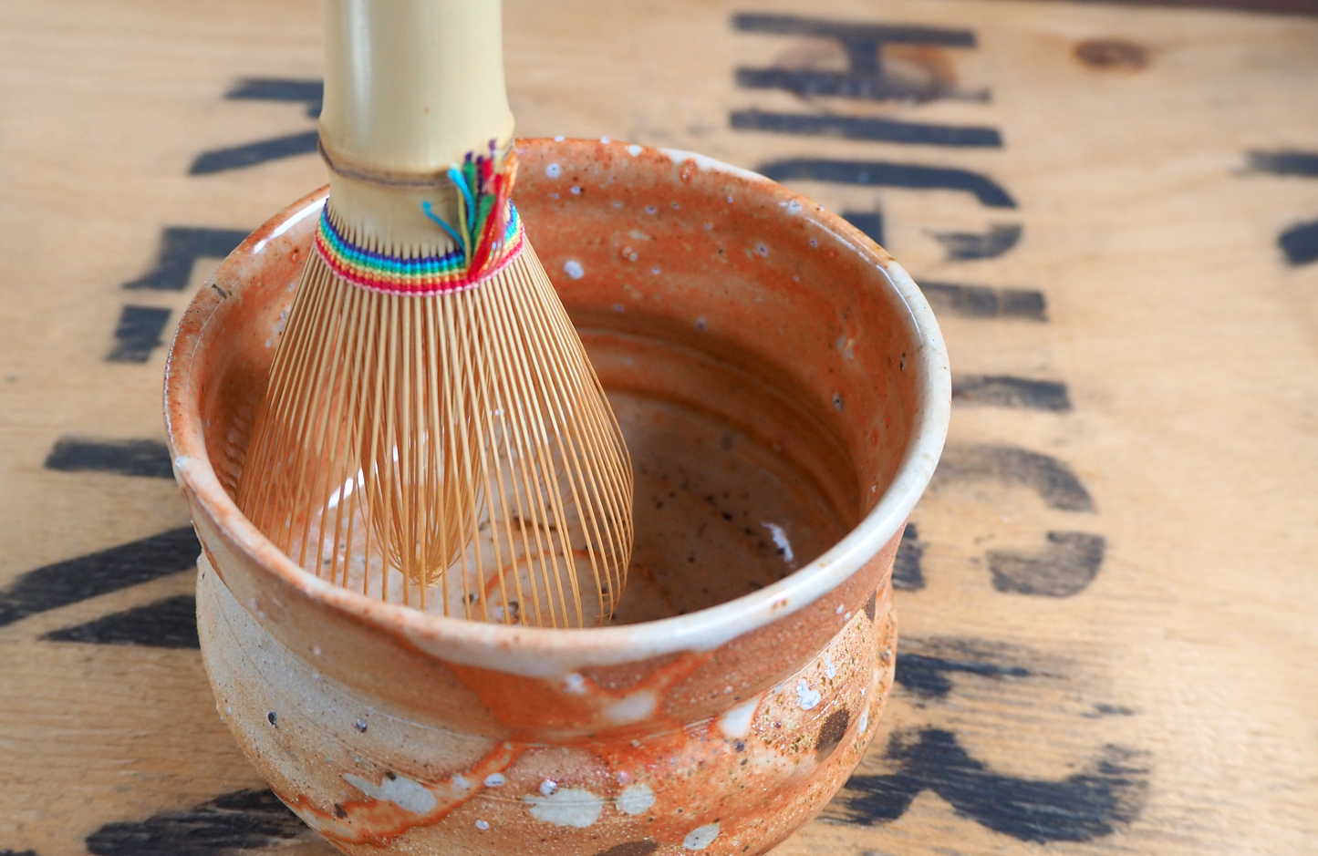 Woodfired Shino Chawan by Linda Unsworth