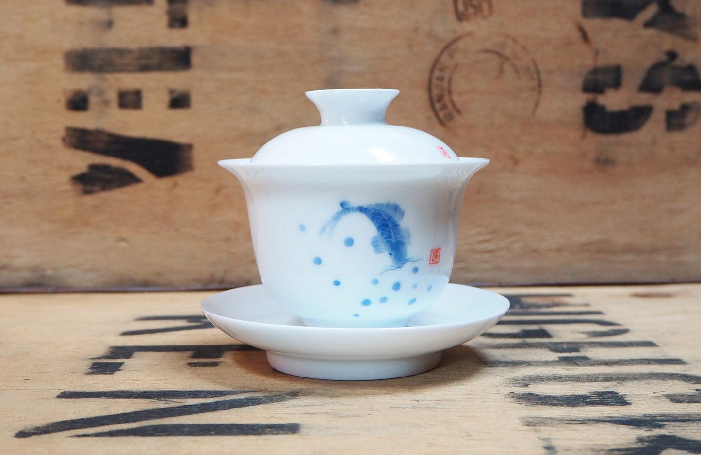 Koi Fish Porcelain Gaiwan