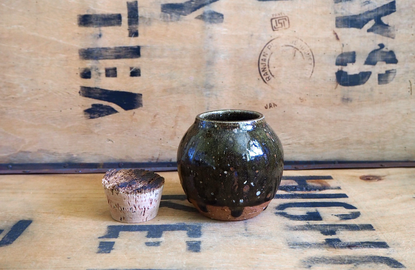 Woodfired Dark Ash Tea Jar by Linda Unsworth