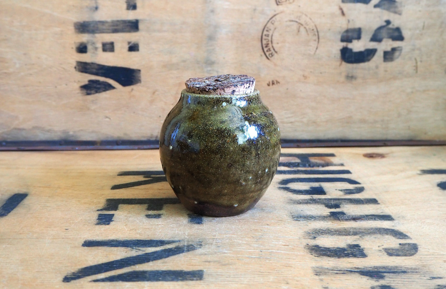 Woodfired Dark Ash Tea Jar by Linda Unsworth