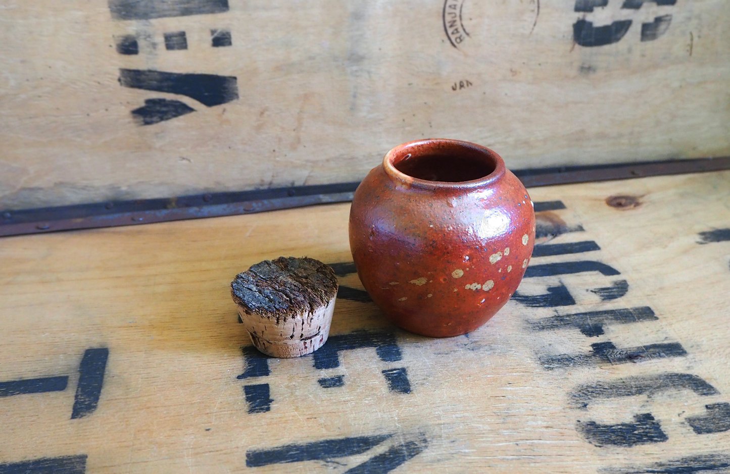 Woodfired Red Shino Tea Jar by Linda Unsworth