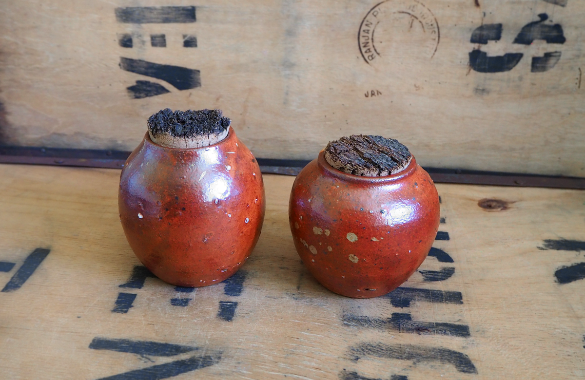 Woodfired Red Shino Tea Jar by Linda Unsworth