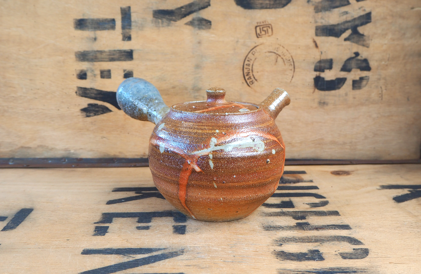 Woodfired Shino & Ash Kyusu (1) by Linda Unsworth