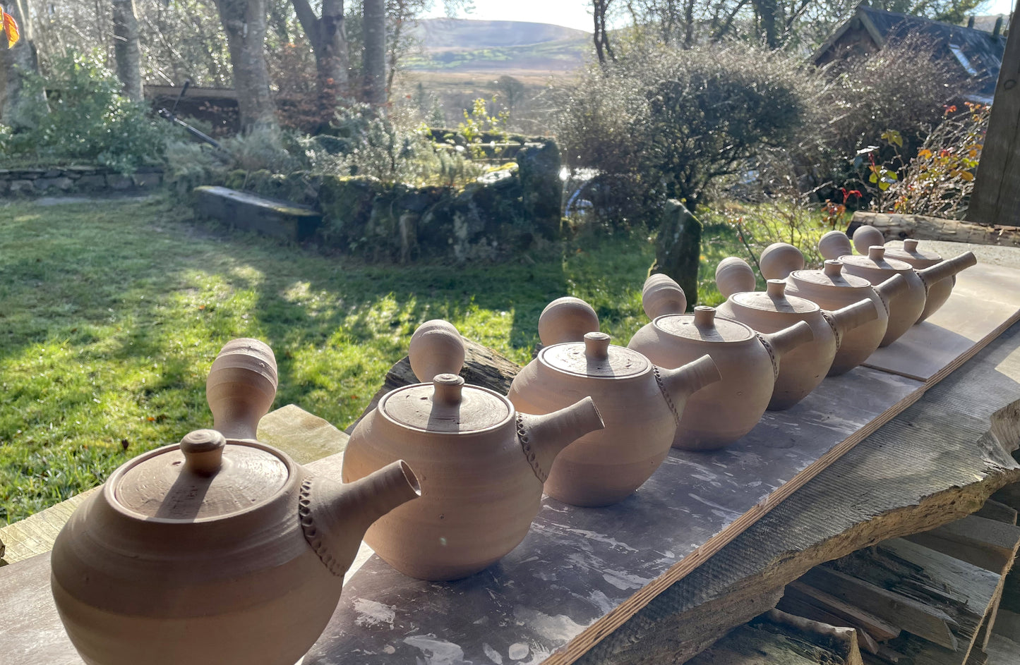 Woodfired Celadon Shiboridashi (1) by Linda Unsworth