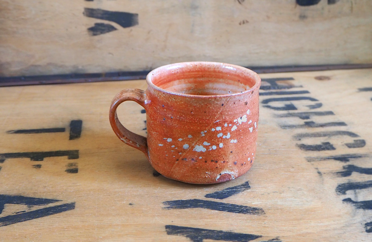Woodfired Shino Mug by Linda Unsworth