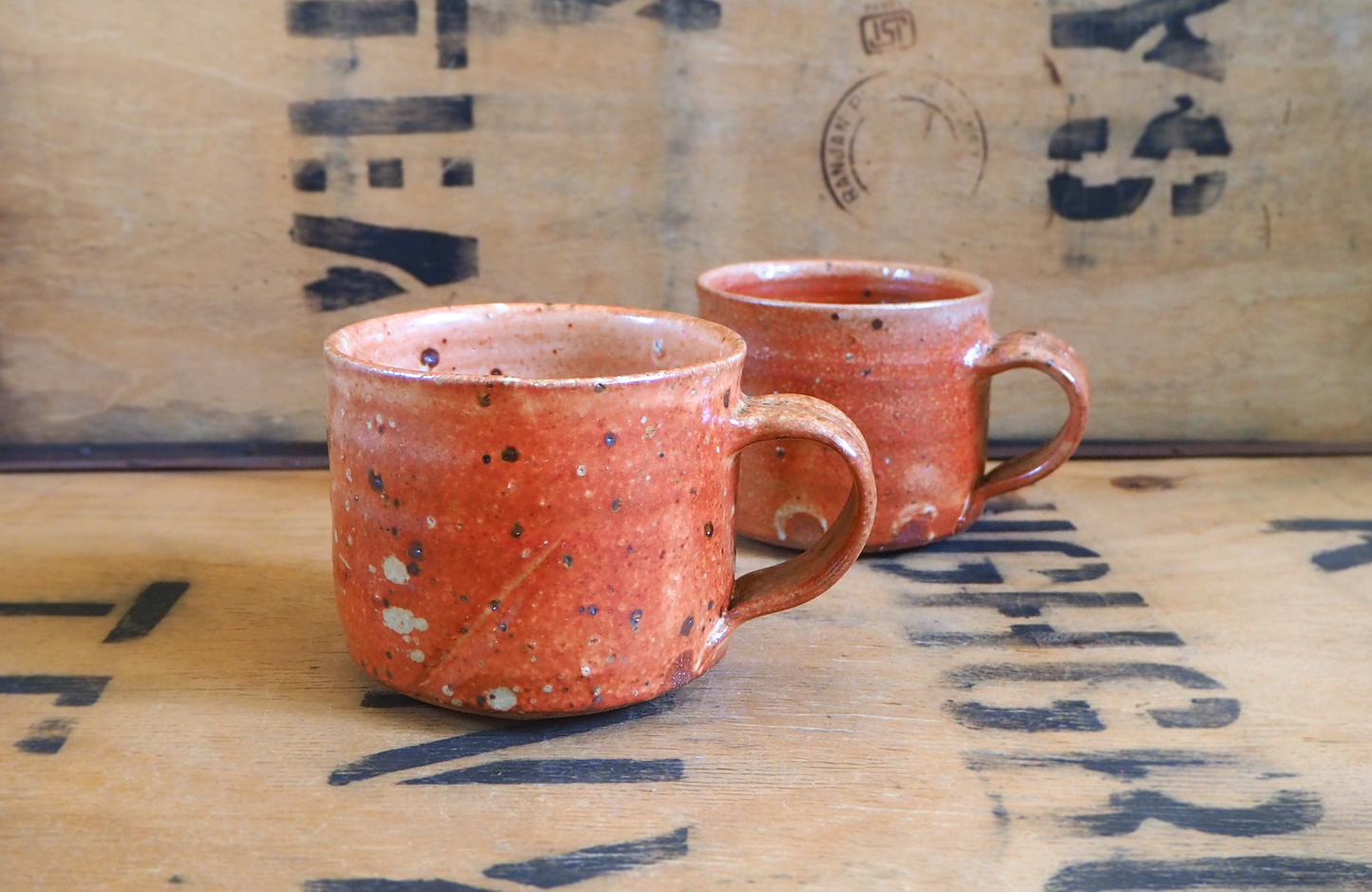 Woodfired Shino Mug by Linda Unsworth