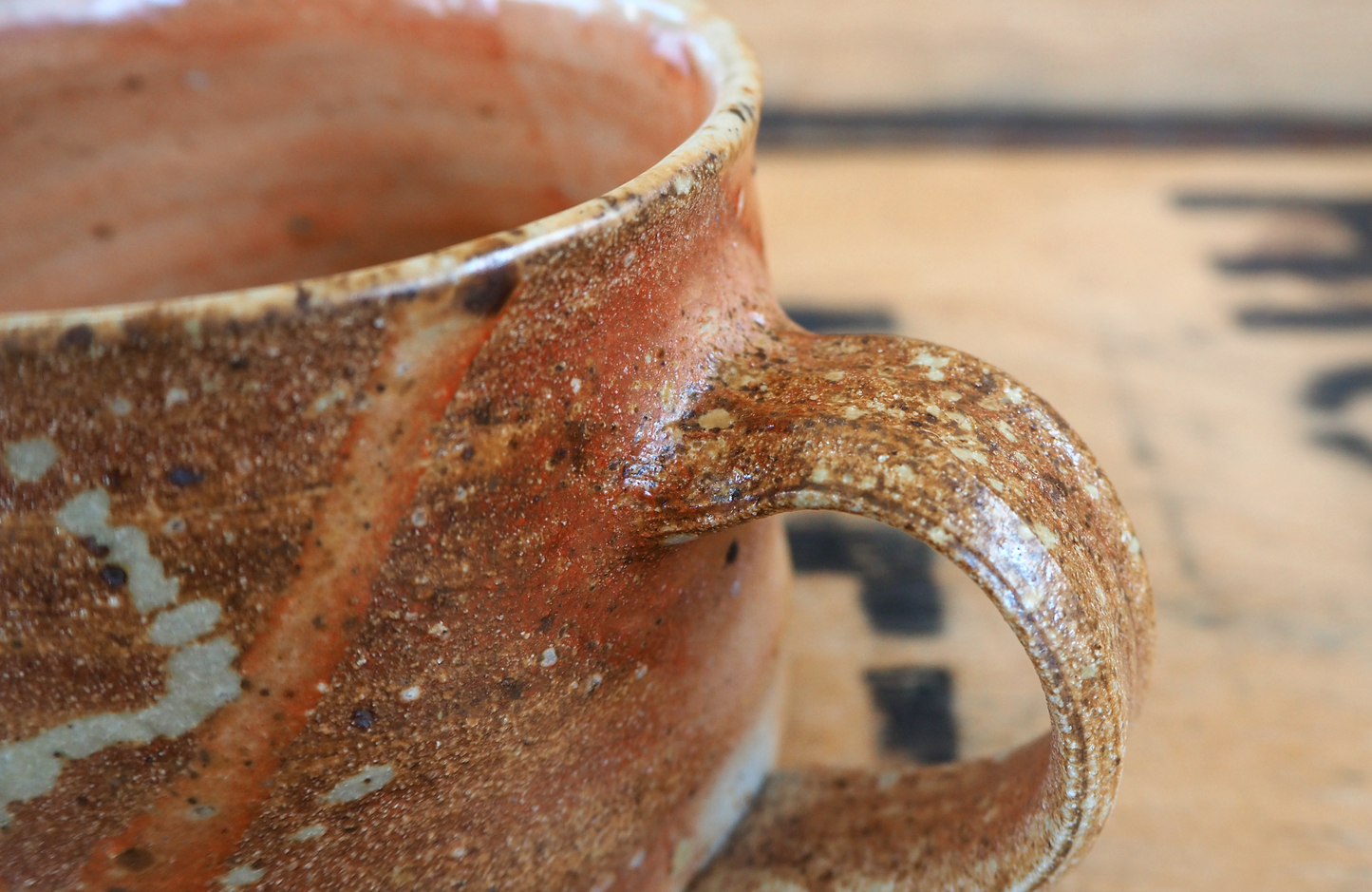 Woodfired Shino Mug (1-8) by Linda Unsworth