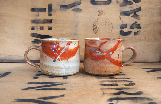 Woodfired Shino Mug (1-8) by Linda Unsworth