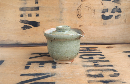 Woodfired Ash Celadon Shiboridashi by Linda Unsworth