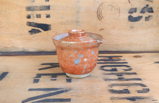 Woodfired Shino Shiboridashi by Linda Unsworth