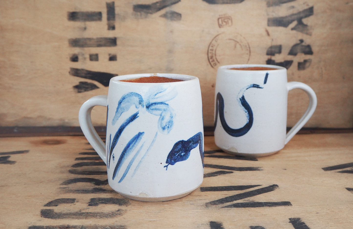 Mug with Snake & Iris by Ella Bua-In