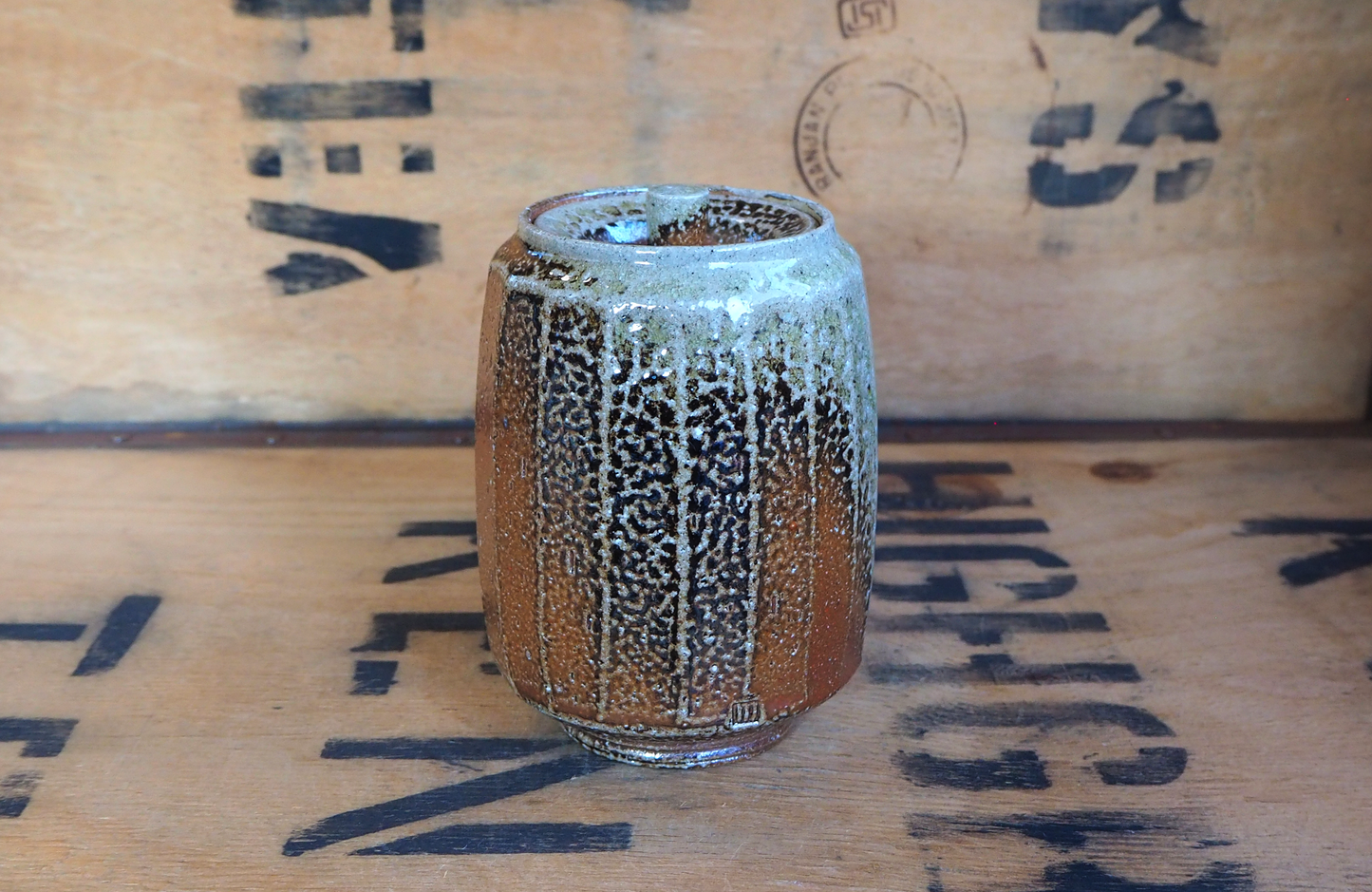 Sodafired Tea Jar (5) by Bob Andrew