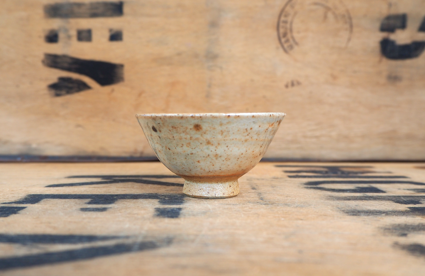 Woodfired Shino Teabowl by Linda Unsworth