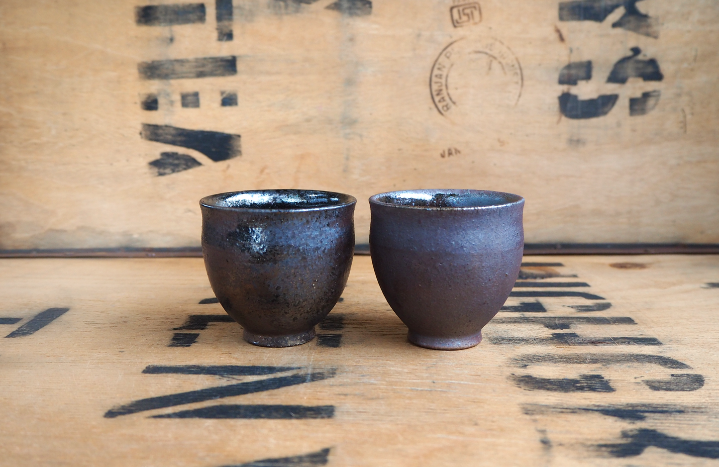 Woodfired Iron Wash + Shino Tulip Yunomi by Popalini & Jezando