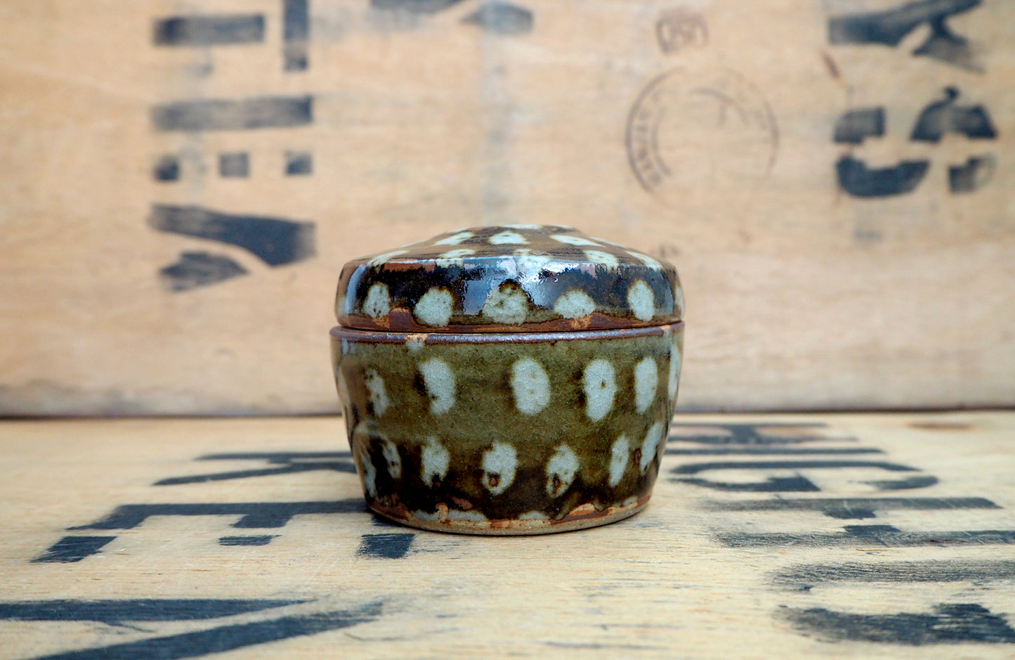 Tiny Spotted Tea Jar by Jack Welbourne