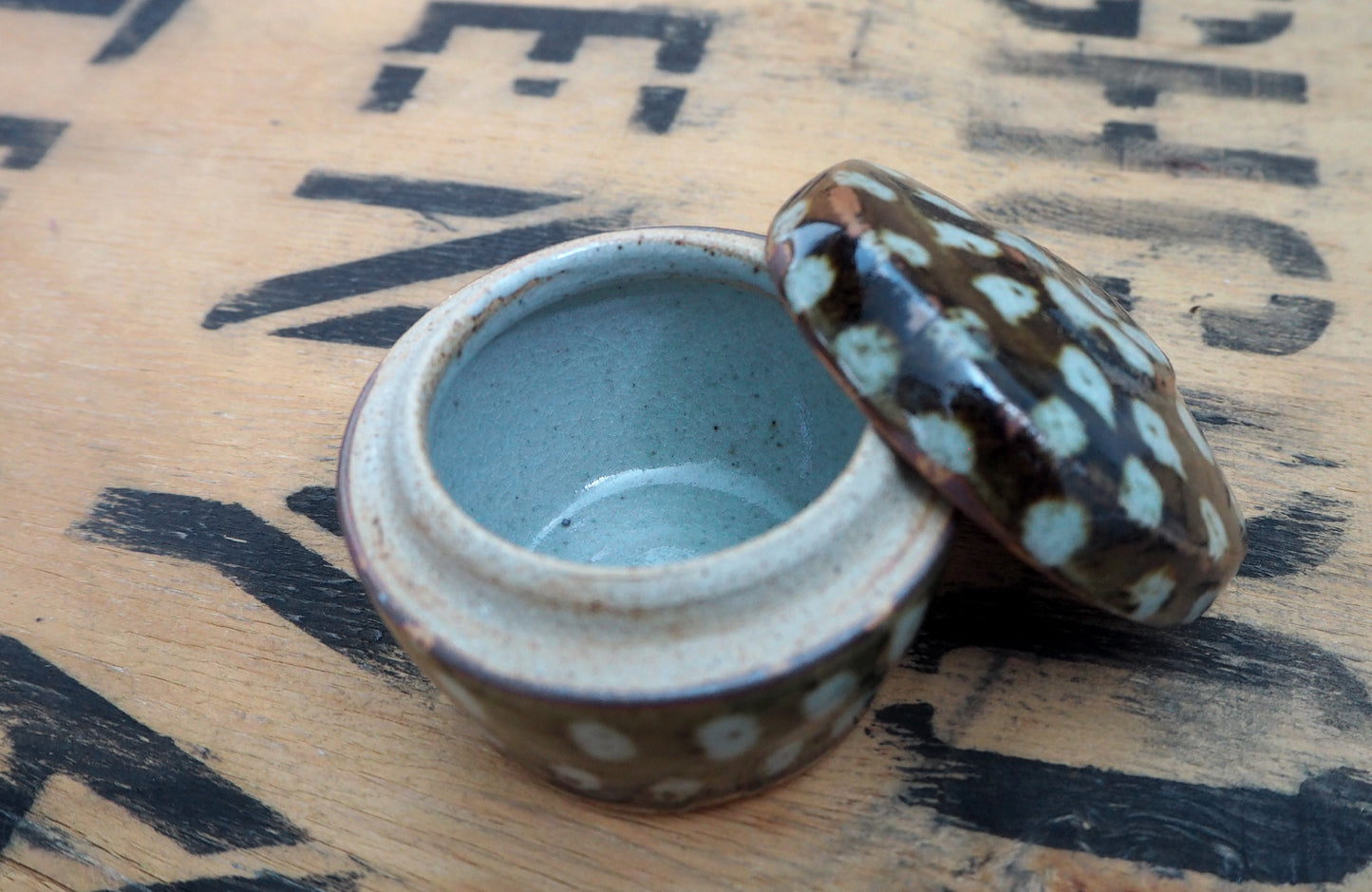 Tiny Spotted Tea Jar by Jack Welbourne