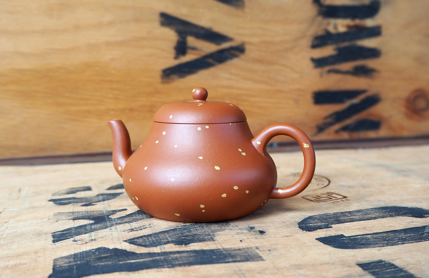 Jun De Golden Yixing Teapot by Masters Gao & Xu's Studio
