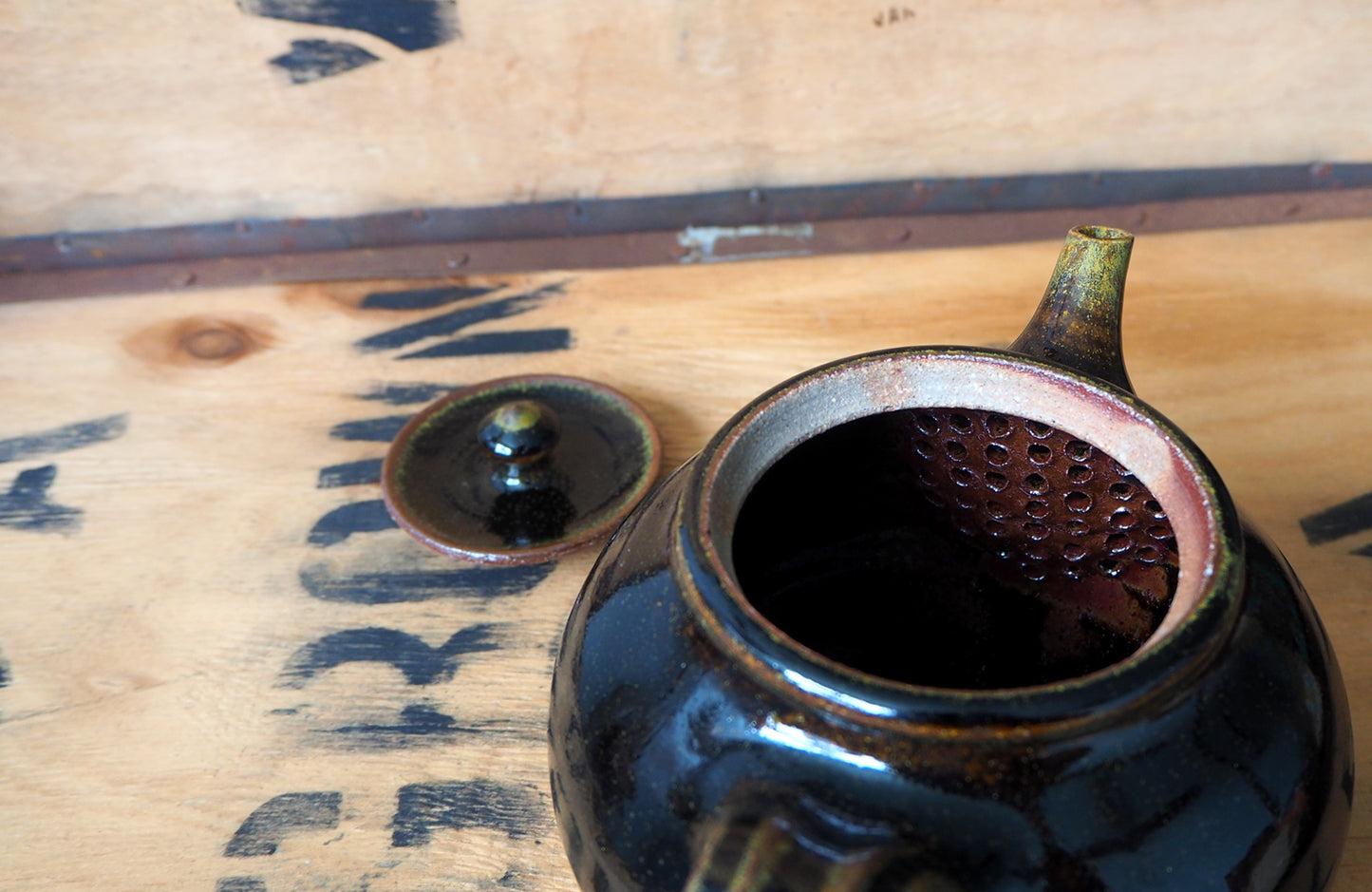 Tenmoku Teapot by Charlie Collier